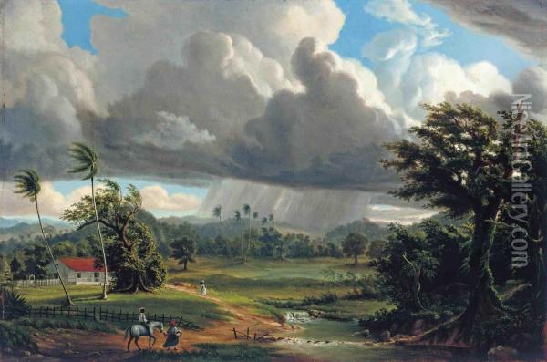 The Approaching Storm (cuba) Oil Painting - Augusto Chartrand Dubois