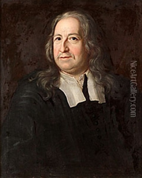 Professor Olof Rudbeck D.a. Oil Painting - Martin (Martinus I) Mytens