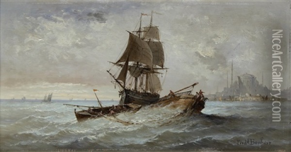 Fishing Vessels Off Istanbul Oil Painting - Ferdinand Bonheur