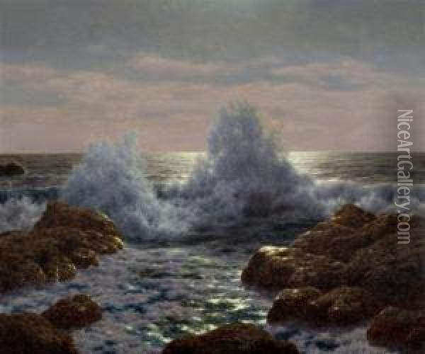 Waves At The Shore Oil Painting - Ivan Fedorovich Choultse