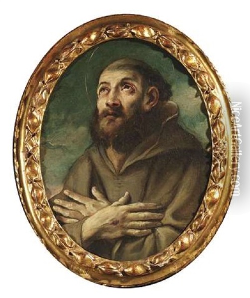 Der Heilige Franziskus Im Gebet Oil Painting - Giovanni Battista Pittoni the younger