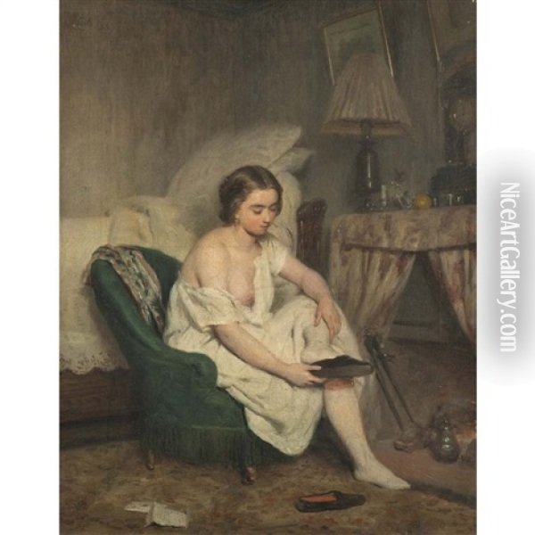Le Lever Oil Painting - Adolphe Felix Cals