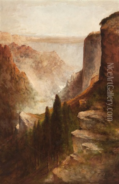 Yosemite Valley Landscape Oil Painting - Thomas Hill