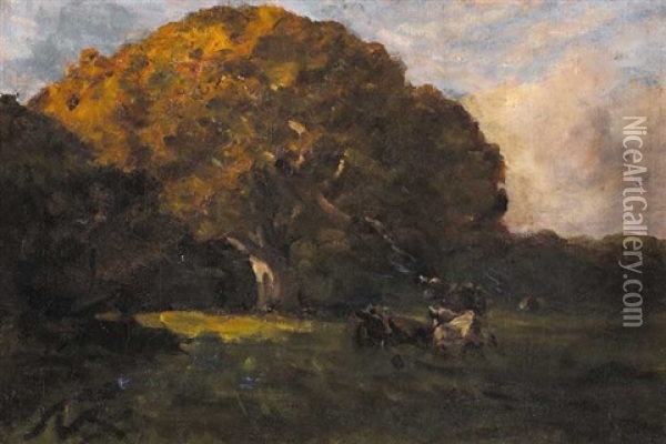 The Oak Tree In The Park Oil Painting - Nathaniel Hone the Younger