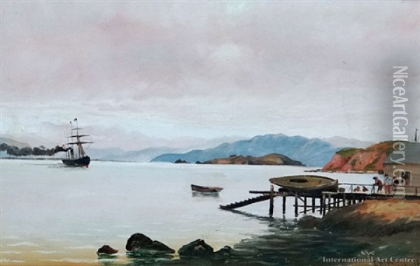 Southern Lake Scene Oil Painting - Charles Blomfield