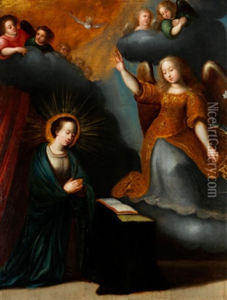 Verkundigung An Maria Oil Painting - Pieter Lisaert