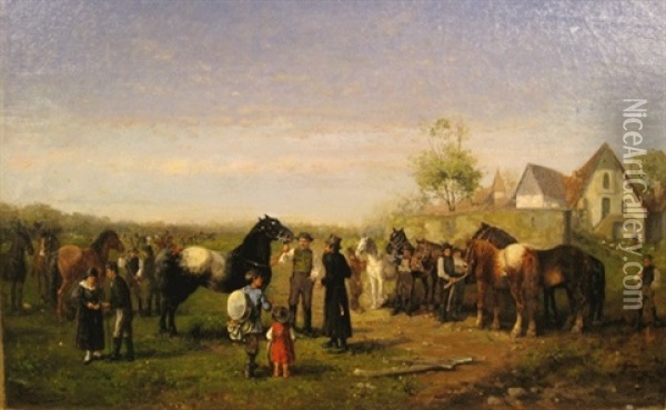 Beim Hausenbauer Oil Painting - George W. Brenneman
