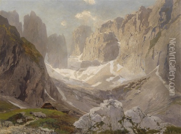 Motiv Aus Den Dolomiten Oil Painting - Konrad Petrides