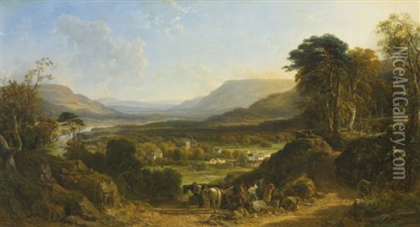 Valley Of Usk Oil Painting - John Frederick Tennant