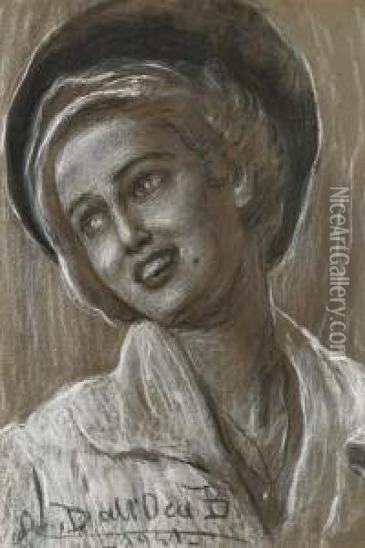 Figura Femminile - 1941 Oil Painting - Angelo Dall'Oca Bianca