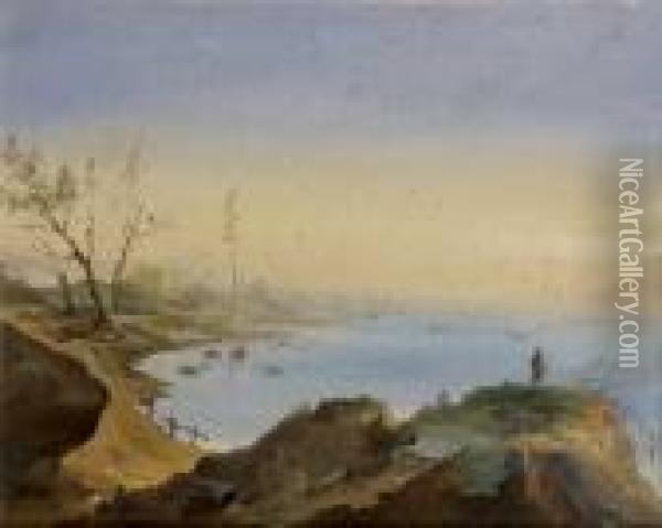 Vue De La Cote Amalfitaine Oil Painting - Anthonie Sminck Pitloo