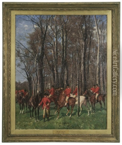 Hunting Party At The Edge Of A Clearing Oil Painting - Franz Amling