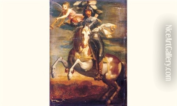 Equestrian Portrait Of Victorious Louis Xiii, Art Painting by Claude Deruet