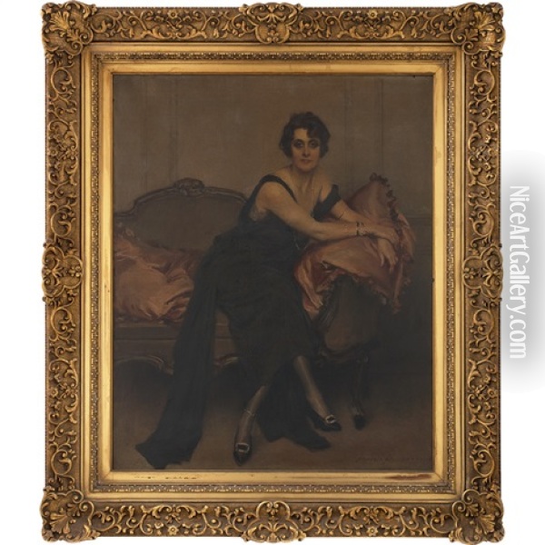 Retrato De Dama Oil Painting - Francois Flameng