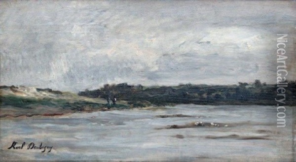 Promeneurs En Bord De Fleuve Oil Painting - Karl Pierre Daubigny