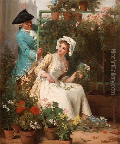 Flower Girl Oil Painting - Hugo Salmson