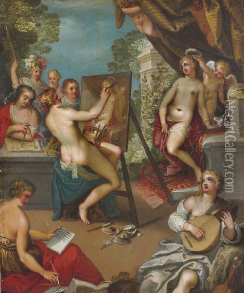 Allegorie Des Arts Oil Painting - Hans Rottenhammer