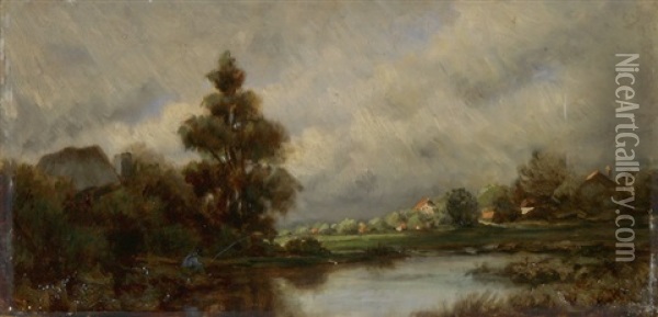 Flusslandschaft Oil Painting - Remigius Adrianus van Haanen