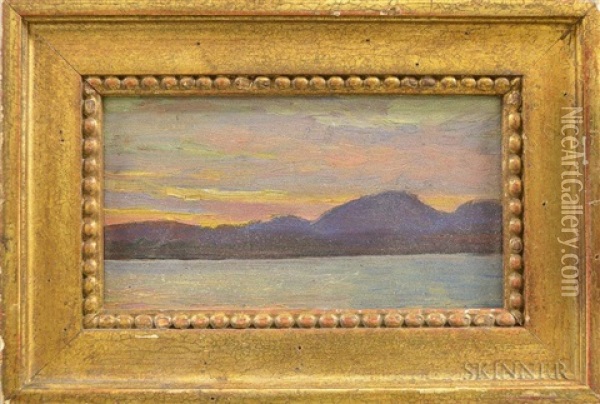 Mountain Lake At Sunset Oil Painting - Philip Russell Goodwin