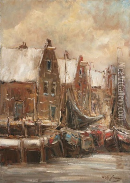 Petit Port En Frise Oil Painting - Willem George Frederik Jansen