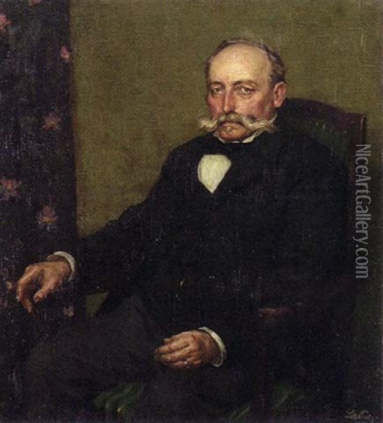 Herr M.l. Adler Oil Painting - Leo Putz