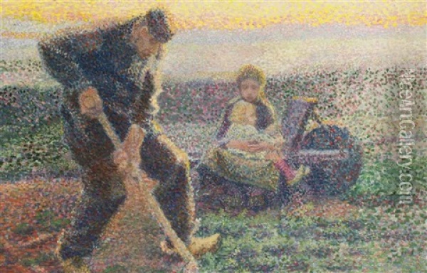 Machelen, Un Jardinier Plantant Ses Choux Oil Painting - Jan Toorop