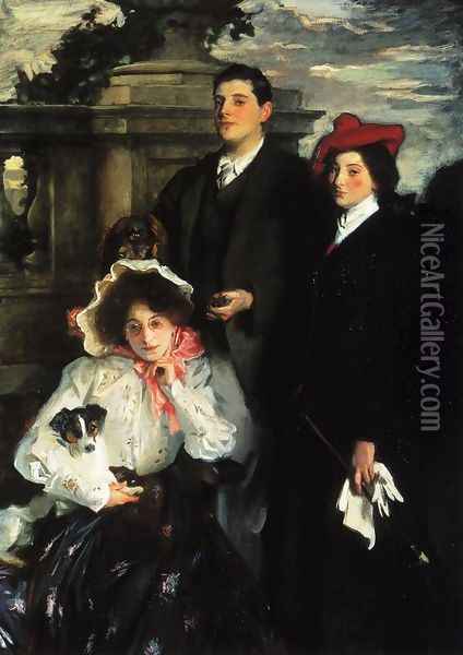 Hylda, Almina and Conway, Children of Asher Wertheimer Oil Painting - John Singer Sargent