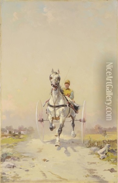 Race Winner Oil Painting - Alfred (A. Stone) Steinacker