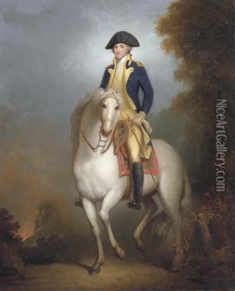 Equestrian Portrait Of George Washington Oil Painting - Rembrandt Peale