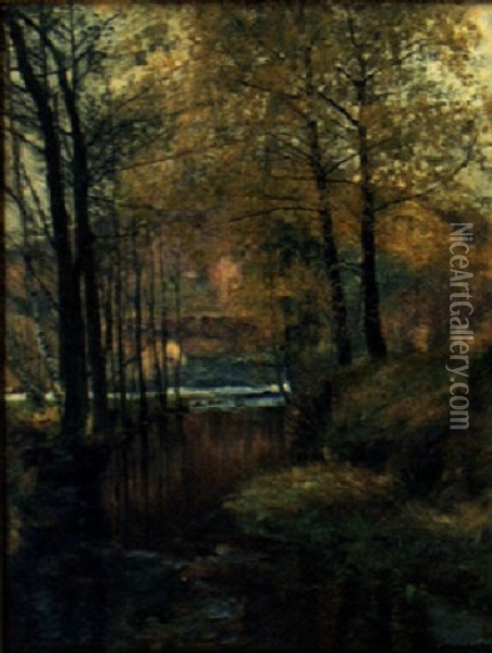 Oktober, Oscarstrom Oil Painting - Olof Krumlinde