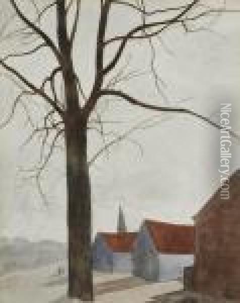 Tree Near A Village Oil Painting - Leon Spilliaert