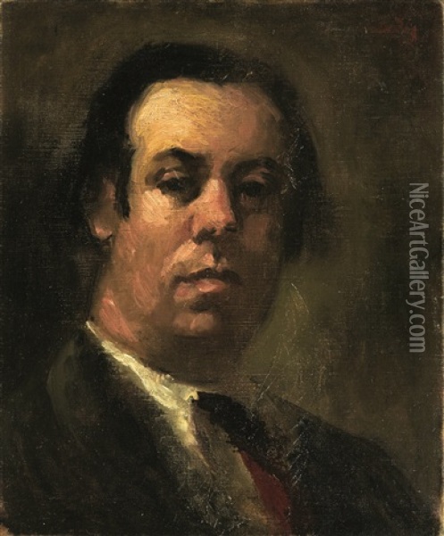 Autoportrait Oil Painting - Manuel Ortiz De Zarate