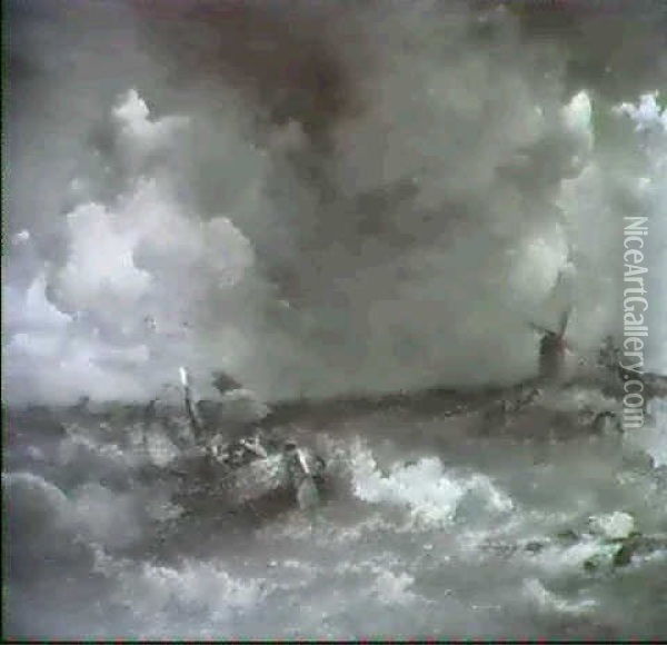 Sturm An Der Kuste Oil Painting - Paul Koester