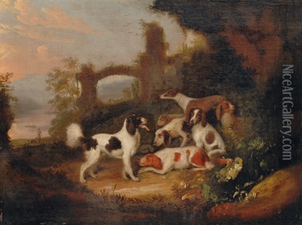 Resting Hounds Oil Painting - Adriaen Cornelisz Beeldemaker