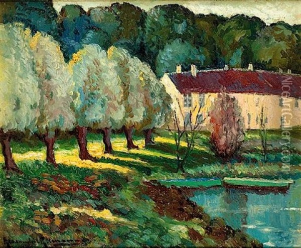 Paysage De Brie-sur-marne Oil Painting - Alexandre Altmann