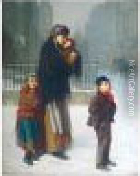 Homeless Oil Painting - Haynes King