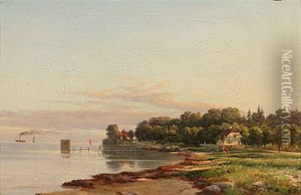 View From The Old Bellevue, Denmark Oil Painting - Thorald Brendstrup