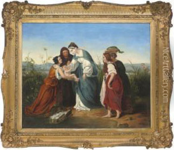 The Finding Of Moses Oil Painting - William Sidney Morrish