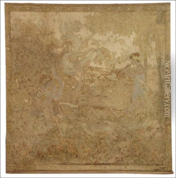 Tapestry Oil Painting - Eugene Grasset