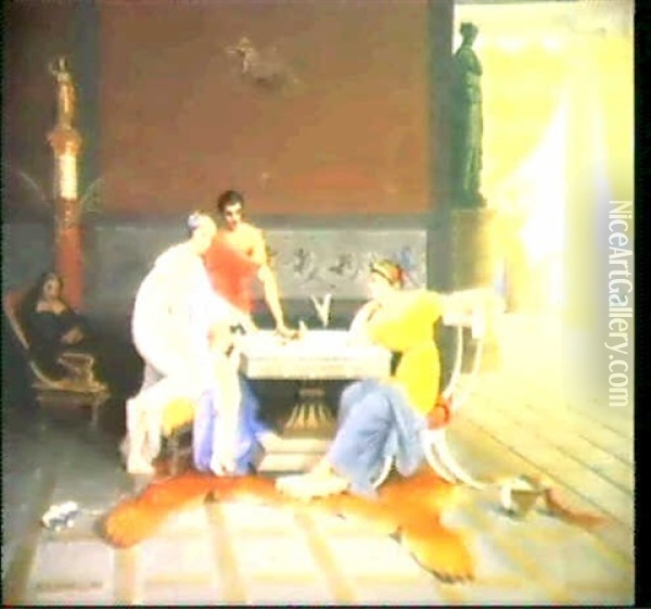 Scene Pompeienne Oil Painting - Raphael Poggi