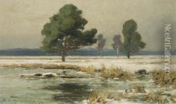 Tauwetter Oil Painting - Franz Schreyer