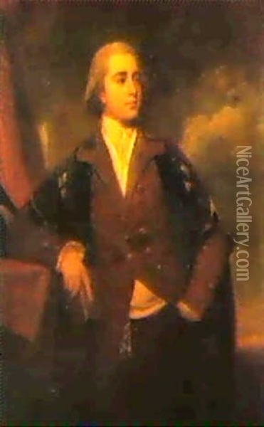 Portrait Of A Gentleman, Thought To Be Thomas Bligh,        Three-quarter Length, In Academic Robes Oil Painting - George Romney