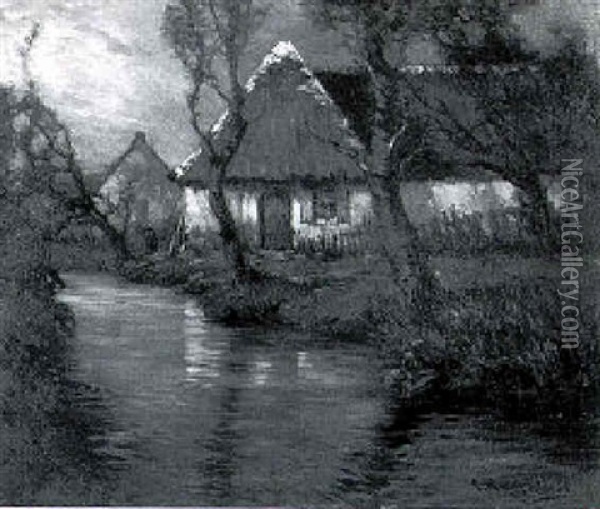 Moolight Stream, Brittany Oil Painting - George Ames Aldrich