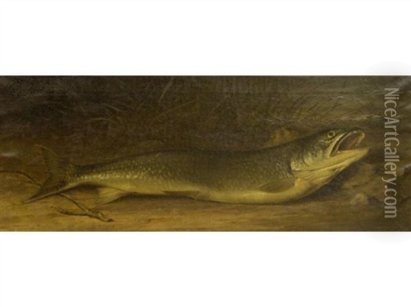 Untitled - Trout Oil Painting - Thomas Mower Martin