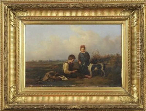 Enfants De Chien Oil Painting - Joseph Edouard de Gernon