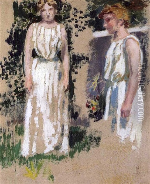 Etude De Femme Au Jardin Oil Painting - Maurice Denis