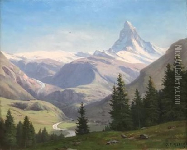 Le Mont Cervin Oil Painting - Jean Philippe George-Julliard