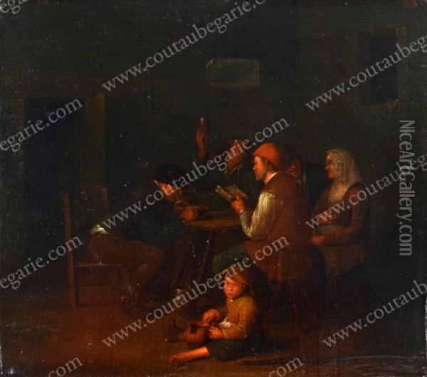Interieur De Taverne Oil Painting - Egbert van Heemskerck the Elder