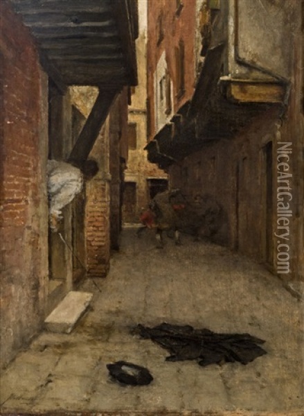 Venezianischer Strasenkampf Oil Painting - August Xaver Carl von Pettenkofen