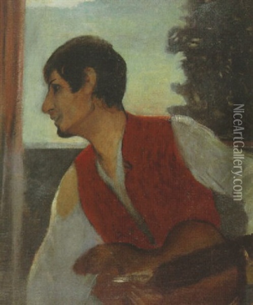 Selbstbildnis Als Zigeuner Oil Painting - Otto Mueller